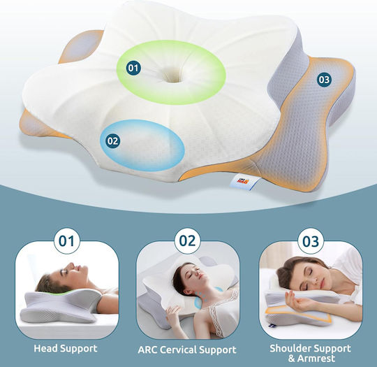 Linomag Ортопедична възглавница с Memory Foam 40x18x18см в Бежов цвят