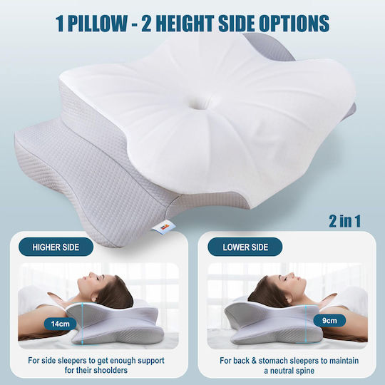 Linomag Ортопедична възглавница с Memory Foam 40x18x18см в Бежов цвят