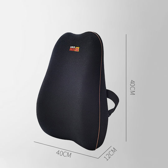 Set 2 Linomag Orthopedic Pillows Full Lumbar Pillow Coccyx Support Seat Pillow Made Memory Foam Black