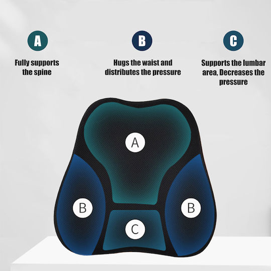 Set 2 Linomag Orthopedic Pillows Full Lumbar Pillow Coccyx Support Seat Pillow Made Memory Foam Black