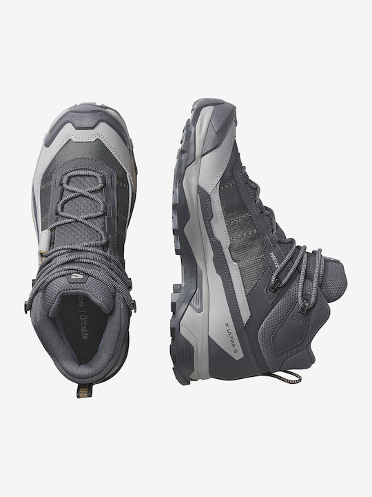 Salomon X Ultra 5 Mid Men's Hiking Waterproof Boots With Gore-Tex Membrane Gray
