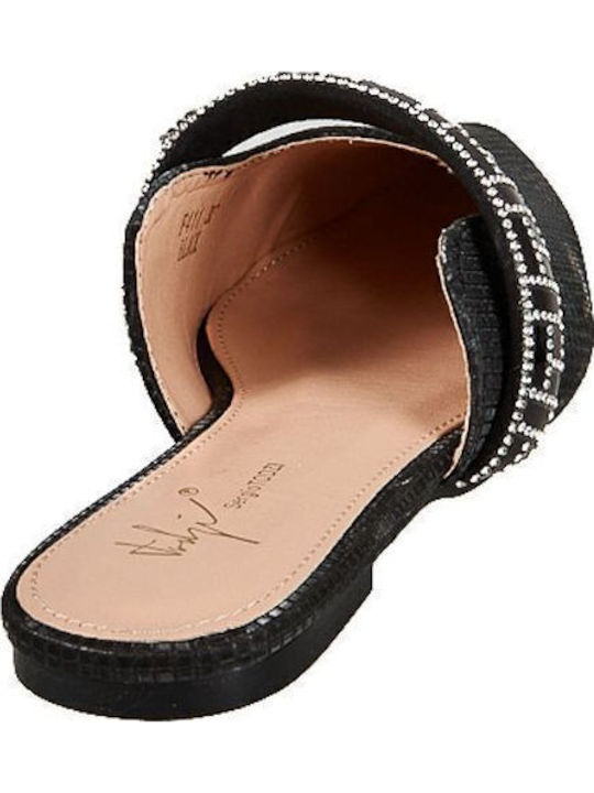 Flat Mules in Black Color