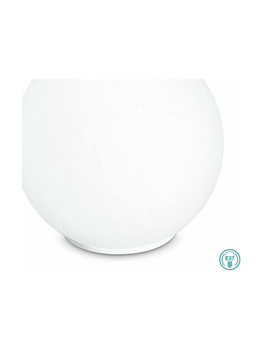 Fan Europe Lampd-L35 BCO City Glass Table Lamp for Socket E27 with White Shade and Base