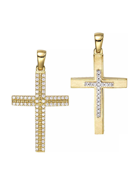 Papoulidis Jewellery Χρυσός Σταυρός 14Κ Διπλής Όψης Papoulidis Jewellery Χρυσός Σταυρός 14Κ Διπλής Όψης