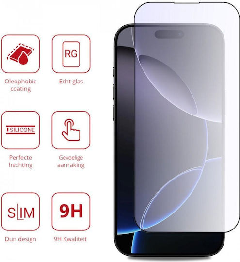 Rosso Tempered Glass Μαύρο (iPhone 16 Pro Max)