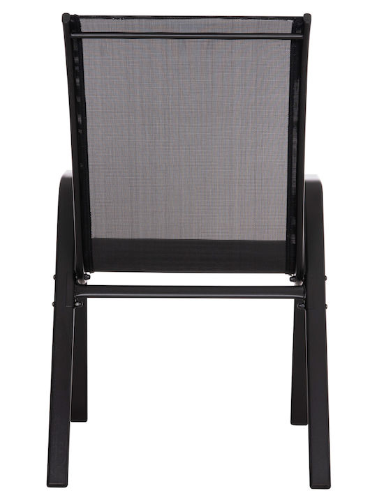 Outdoor Metal Chair Leon Black 4 Pieces 55x70x91cm