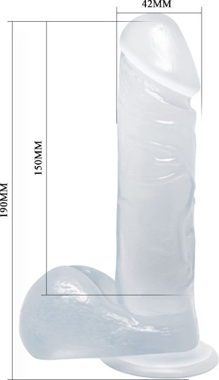 Baile Ρεαλιστικό Dildo με Όρχεις και Βεντούζα Blue 19cm