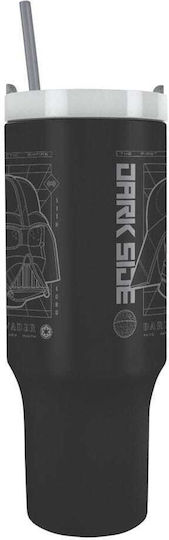 Pyramid International Darth Vader Handled Tumbler Thermos Stainless Steel 1.2lt Stainless Steel with Straw and Handle