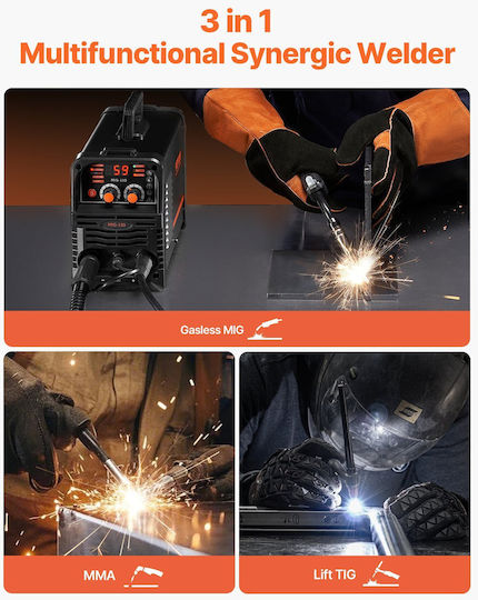 Vevor Sudură MIG / MMA / TIG cu Curent Maxim de Sudare 130A