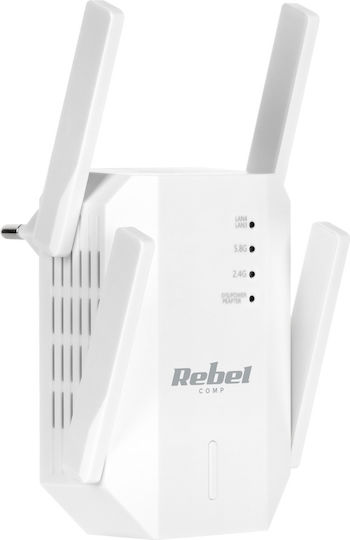 Rebel KOM1031 WiFi Extender Dual Band (2.4 & 5GHz) 1167Mbps with 2 Ethernet Ports