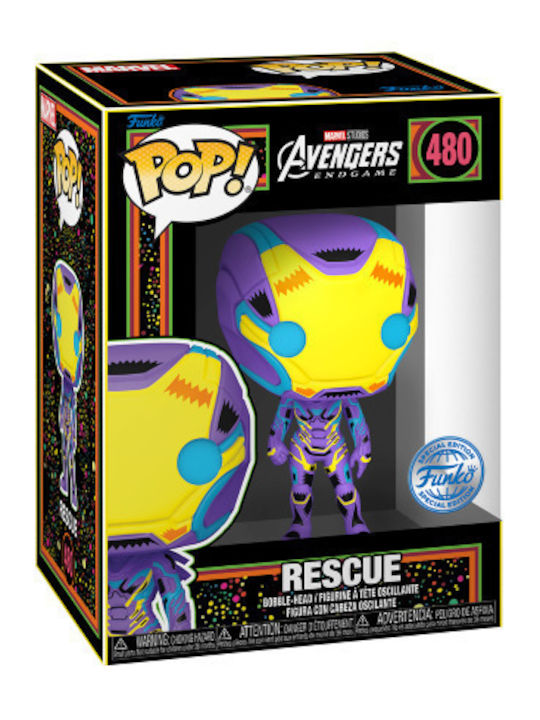 Funko Pop! Tees Boxing: Marvel - Marvel - Rescue (Black Light) with T-Shirt (S) (Blacklight) (S)