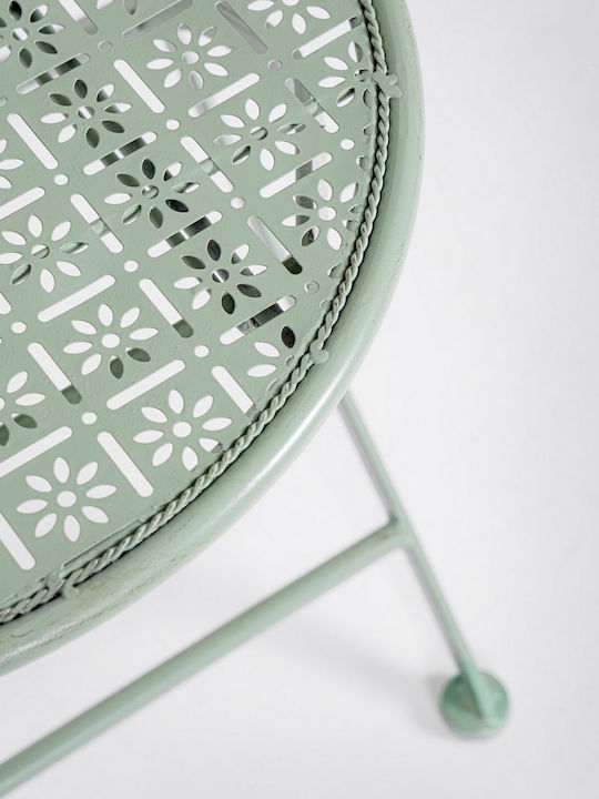 Scaun de exterior Metalic Harriet Verde 2buc 40x40x94cm