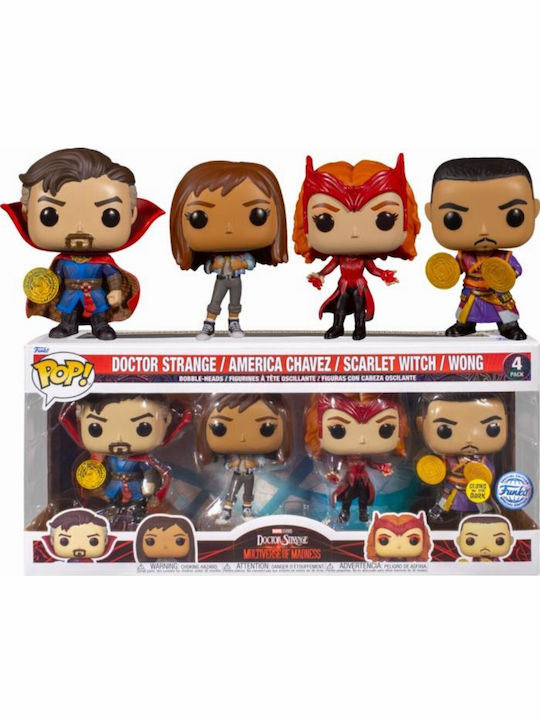 Funko Pop! Marvel: Doctor Strange, America Chavez, Scarlet Witch, Wong Bobble-Head & Glows in the Dark Special Edition 4τμχ Funko Pop! Marvel: Doctor Strange, America Chavez, Scarlet Witch, Wong Bobble-Head & Glows in the Dark Special Edition 4τμχ