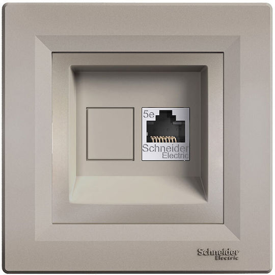 Schneider Electric Asfora Front Single Network Socket RJ45 Cat5 Beige EPH4300169