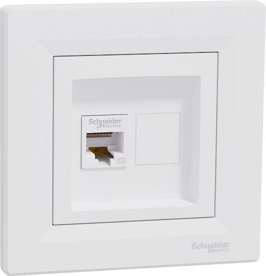 Schneider Electric Asfora Single Network Socket RJ45 Cat5 White EPH4300121