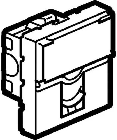 Legrand Mosaic Μονή Πρίζα Δικτύου RJ45 με Πλαίσιο Τύπου Cat6 σε Λευκό Χρώμα 076564