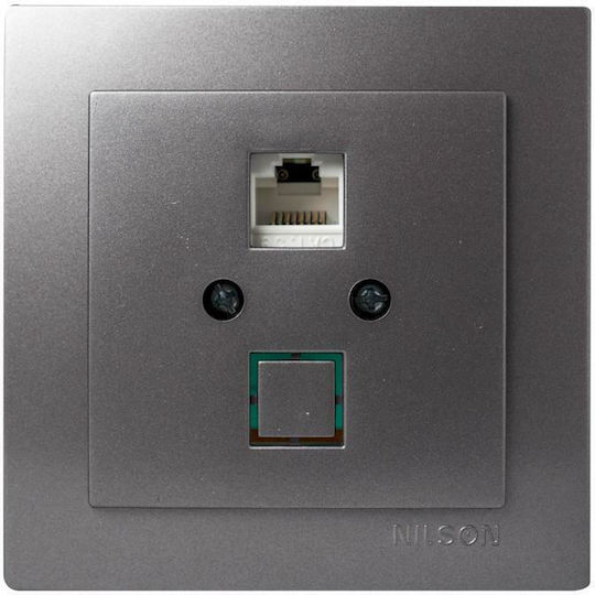 Geyer Nilson Single Network Socket RJ45 Cat6 Gray 24161045