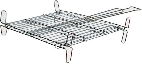 Viosarp Διπλή Σχάρα Ψησίματος Χρωμίου με Πόδια 38x30εκ.