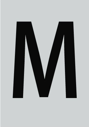 Ergo "Μ" Sign with Text in Black Color Aluminum 3cm 572410.0043