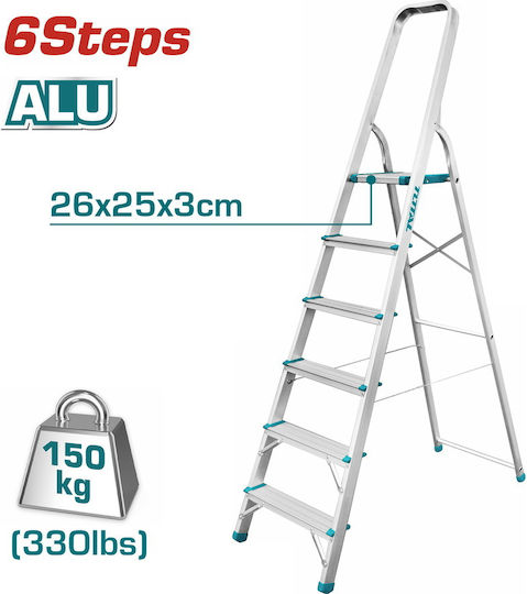 Total Scară de aluminiu Scară Aluminiu cu 5+1 Trepte 260buc
