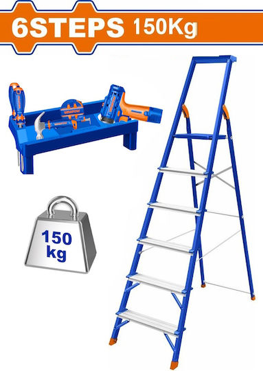 Wadfow Leiter Aluminium mit 6 Stufen