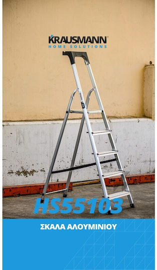 Krausmann Scară Aluminiu cu 4+1 Trepte 166buc