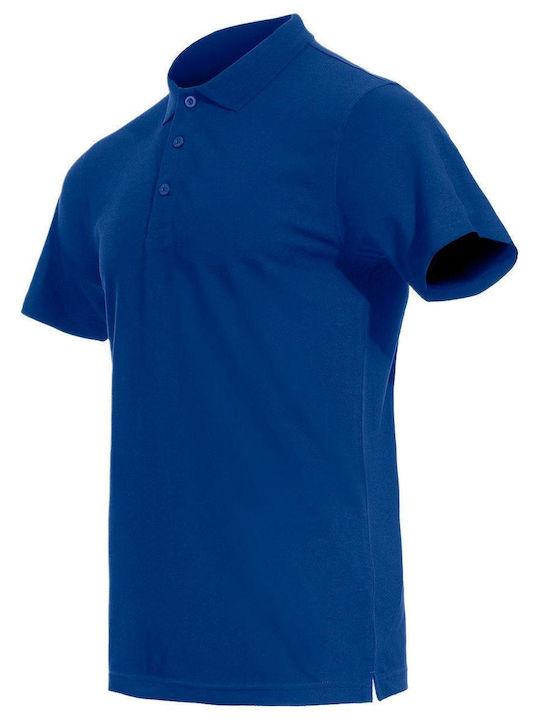 Stenso Herren Kurzärmelig Polo-Arbeitshemd Blau
