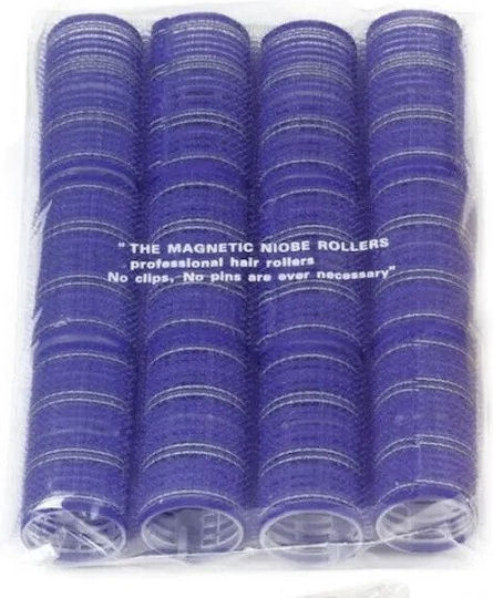 Hair Tools 685 Ρόλεϊ Τρίχινο 32mm σε Γαλάζιο Χρώμα 12τμχ