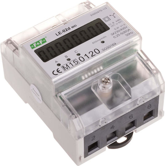 F&F Energie-Analysator Elektrischer Messgeräte Digital Schiene Dreiphasig LE-02D