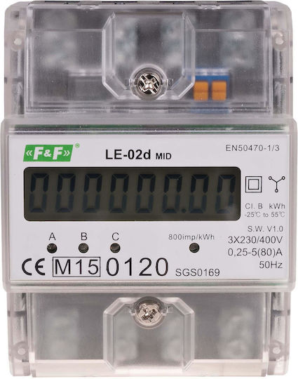 F&F Energie-Analysator Elektrischer Messgeräte Digital Schiene Dreiphasig LE-02D