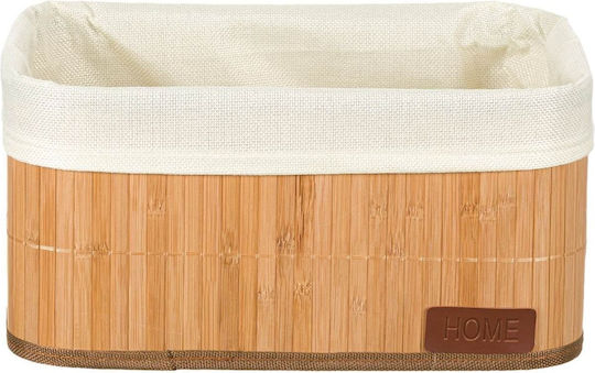 Storage Basket Bamboo Beige 32x22x16cm 1pcs