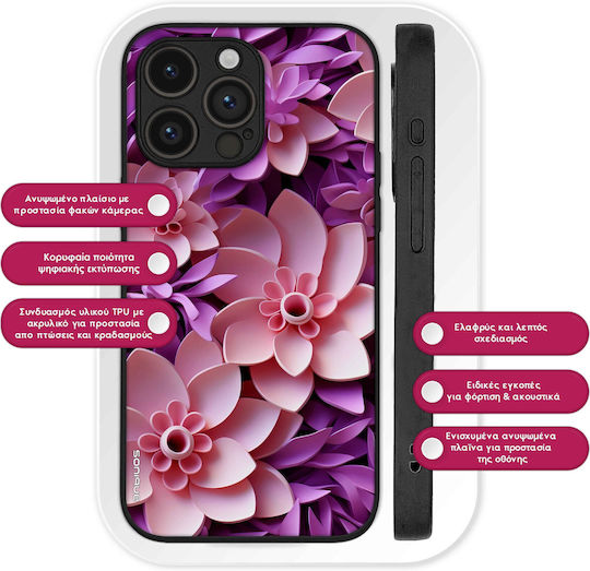 Sonique 3D Flower Series калъф за Motorola Moto G85 5G розов