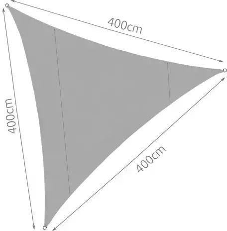 Gardlov Triangle Shade Sail Gray With Hoop 4x4m 120gr/m²