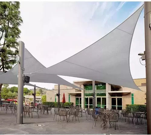 Gardlov Triangle Shade Sail Gray With Hoop 4x4m 120gr/m²