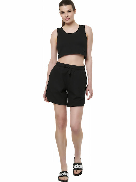 Damen Sport Bluse Ärmellos Schwarz