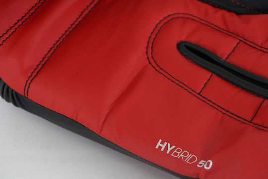 adidas Hybrid Mănuși de Box din Piele Sintetică pentru Competiție Negre
