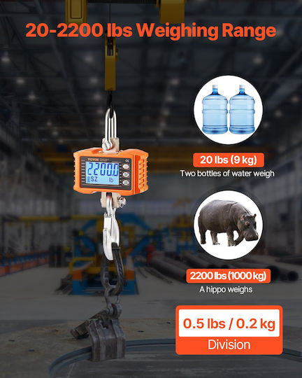 Vevor Electronic Balanță Comercială Suspendată cu Capacitate de Cântărire 9kg