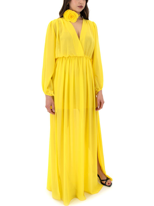 Maxi Φόρεμα για Γάμο / Βάπτιση Κίτρινο (Yellow)