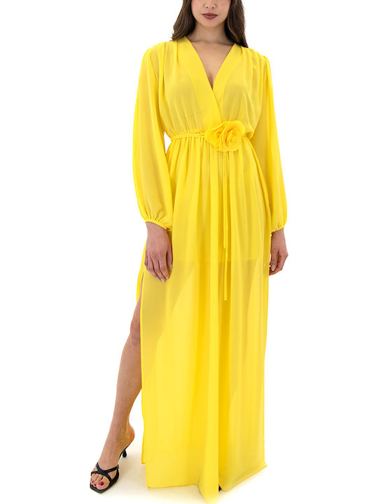 Maxi Φόρεμα για Γάμο / Βάπτιση Κίτρινο (Yellow)