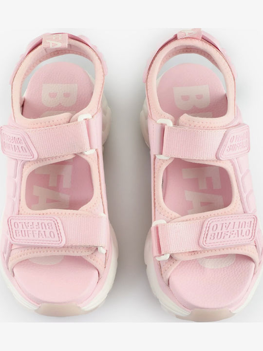 Binary Track Flache Sandalen für Damen Sportlich in Rosa Farbe