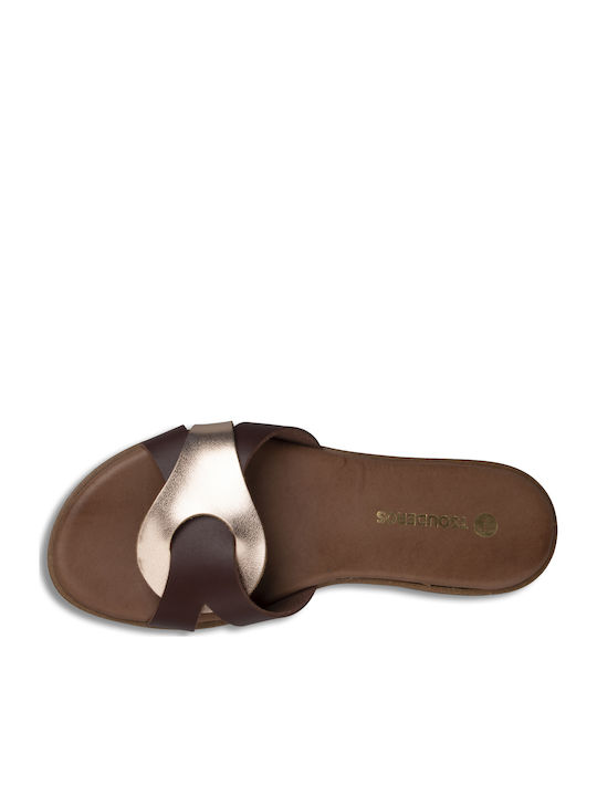 Women's Flat Sandals in Brown Color