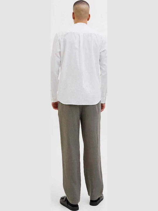 Jack & Jones Λινό Πουκάμισο Λευκο