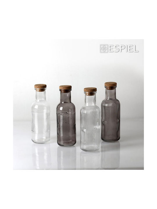 Espiel Μπουκάλι Νερού Γυάλινο με Φελλό Γκρι 1000ml