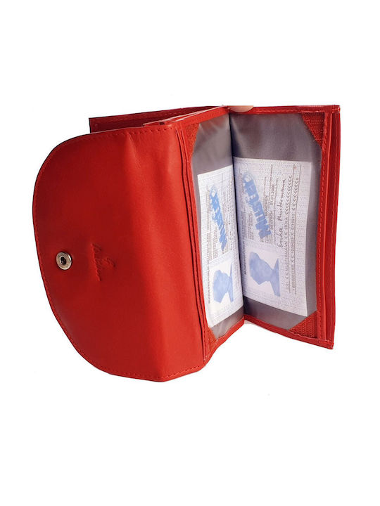 Large Leather Women's Wallet Classic with RFID Red