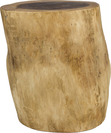 Round Side Table Munggur Wooden Natural Finish 43x43x48 cm