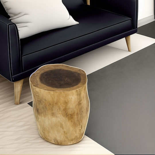 Round Side Table Munggur Wooden Natural Finish 43x43x48 cm