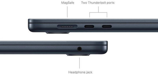 Apple MacBook Air 15.3" IPS Retina Display (M4-10-Core/16GB/512GB SSD/10-Core GPU) με Φορτιστή 35W (Dual Port) Midnight (GR Keyboard)