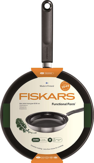 Fiskars Τηγάνι από Ατσάλι Με Καπάκι με Κεραμική Επίστρωση 26cm