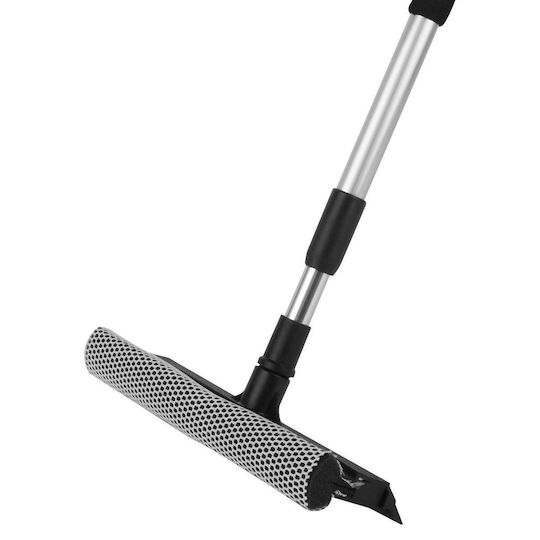 Extendable Window Cleaner Squeegee 25cm Aluminum Handle 70-120cm Black