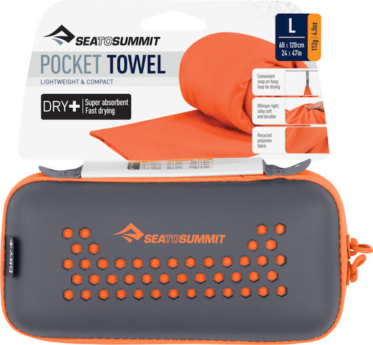 Sea to Summit Pocket Πετσέτα Microfiber Προσώπου Πορτοκαλί 120x60εκ.